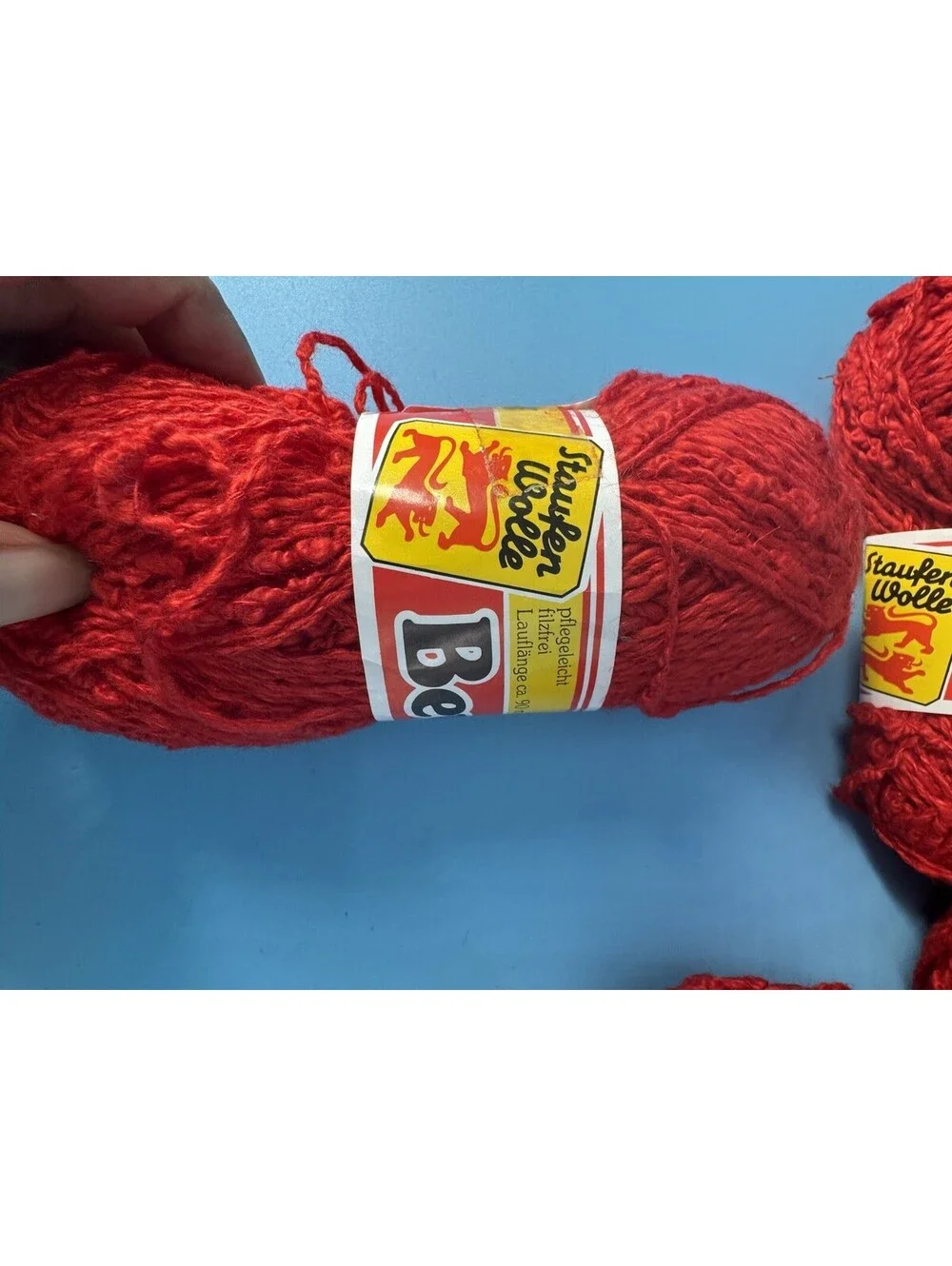 Lot of 6 Beverly Yarn Red Color 1370 50g Acrylic Cotton Linen Knitting Crochet